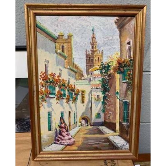 Original Hand Painted Art work w/ frame. From Mexico.